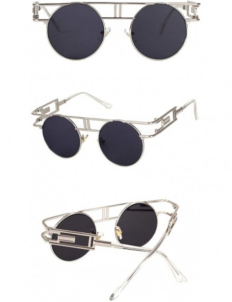 Round Round Sunglasses Men Women Fashion Glasses Retro Frame Vintage Sunglasses - C6 - CC18WWMKWY7 $37.27