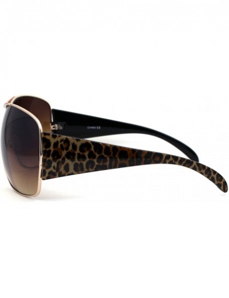 Butterfly Womens Thick Temple Animal Print Diva Oversize Butterfly Sunglasses - Leopard - CU195RD80O7 $7.79