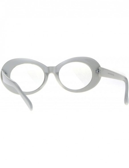 Oval Womens Oval Round Plastic Retro Vintage 20s Mod Eye Glasses - White - CE186C2XNLM $9.07