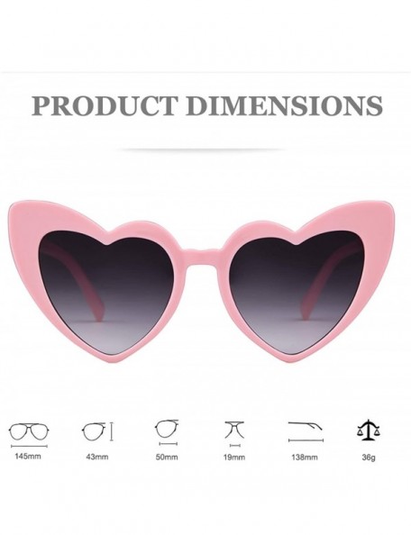 Goggle Clout Goggle Heart Sunglasses Retro Vintage Cat Eye Mod Style Kurt Cobain Glasses - Pink Frame Grey Lens - CA18G43373U...