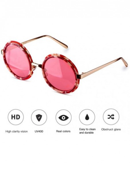 Aviator Steampunk Sunglasses Women Eye Googles Retro Acetate Alloy Glasses Gold - Yellow - C218YZSH8X0 $48.24