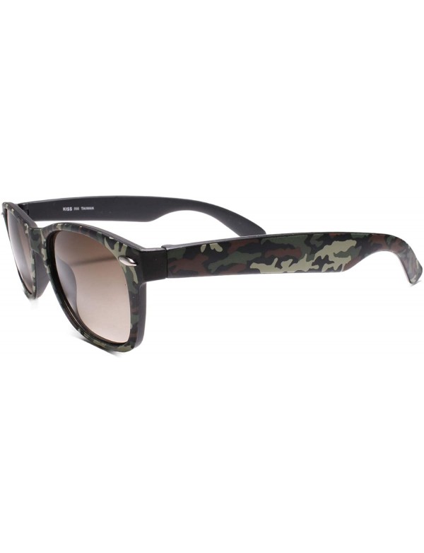 Rectangular Camo Outdoor Fishing Hunting Camouflage Horn Rimmed Rectangle Mens Sunglasses - Camouflage - CD18UK3ZCM8 $14.87