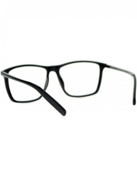 Square Clear Lens Glasses Classic Square Plastic Frame Fashion Eyeglasses Black - CH188XGX5AG $8.70