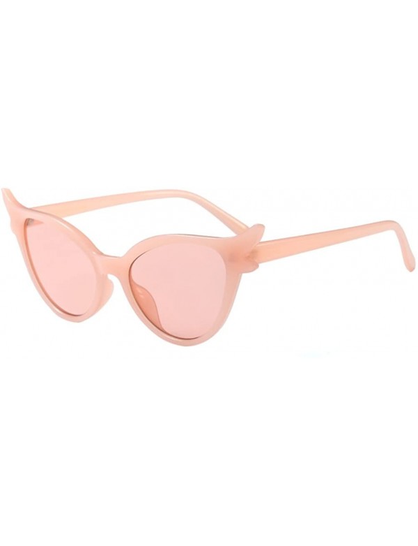 Wayfarer Ladies Sunglasses Women Cat Eye Designer for Holiday Driving Travel UV400 - Pink - CU18G82AQOA $8.80