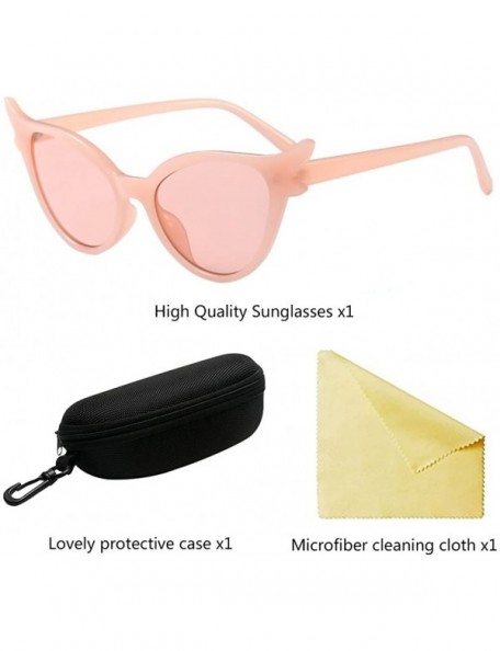 Wayfarer Ladies Sunglasses Women Cat Eye Designer for Holiday Driving Travel UV400 - Pink - CU18G82AQOA $8.80