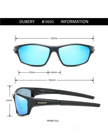 Wrap Sport Polarized Sunglasses for Men UV Protection Driving Fishing Sun Glasses D620 - Black/Blue - C218W477555 $17.40