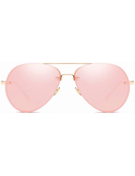 Goggle Retro Classic Sunglasses for Women Metal PC UV400 Sunglasses - Barbie Pink - CE18SZUDD2U $12.79