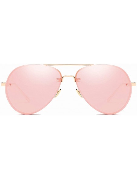 Goggle Retro Classic Sunglasses for Women Metal PC UV400 Sunglasses - Barbie Pink - CE18SZUDD2U $12.79