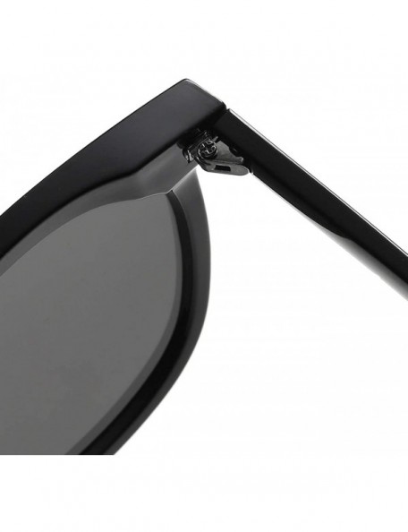 Oversized Round Oversized Sunglasses for Women Men UV Protection 8057 - Black/Silver - CM19642HIT5 $9.16