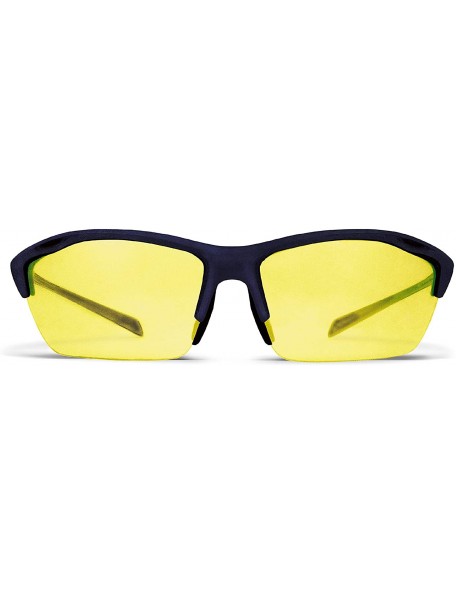 Sport Alpha Navy Blue Running Sunglasses with ZEISS P2140 Yellow Tri-flection Lenses - C018KN5KAX0 $13.62