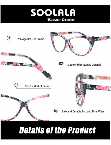 Cat Eye 3-Pair Value Pack Fashion Designer Cat Eye Reading Glasses for Womens - White + Floral + Purple Tortoise - CP18EX2K68...