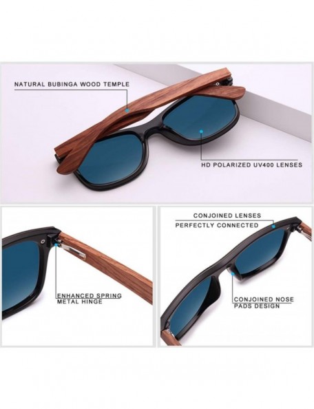 Rimless Wood Rimless Polarized Men's Sunglasses Square Frame Sun Glasses Women Sun Glasses - Blue Bubinga Wood - CY194O3LU8N ...