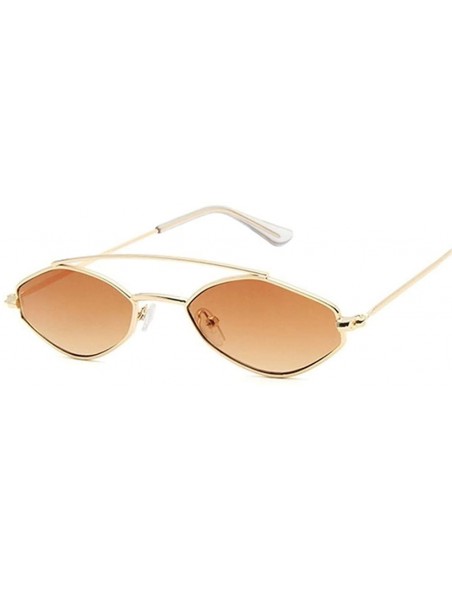 Cat Eye Women Cat Eye Sunglasses Cute Sexy Summer Retro Small Frame Black Red Cateye Sun Glasses - Goldbrown - CU198XW9KCH $8.52