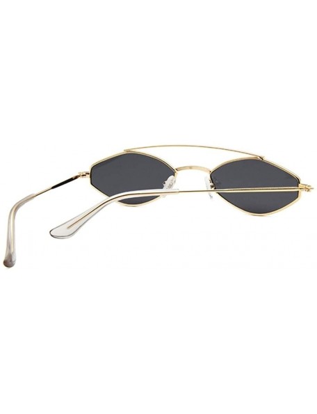 Cat Eye Women Cat Eye Sunglasses Cute Sexy Summer Retro Small Frame Black Red Cateye Sun Glasses - Goldbrown - CU198XW9KCH $8.52