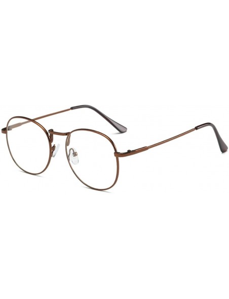 Round Men women retro glasses full frame round resin lenses myopia glasses - Bronze - C118EA3ZQE0 $21.95