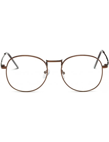 Round Men women retro glasses full frame round resin lenses myopia glasses - Bronze - C118EA3ZQE0 $21.95