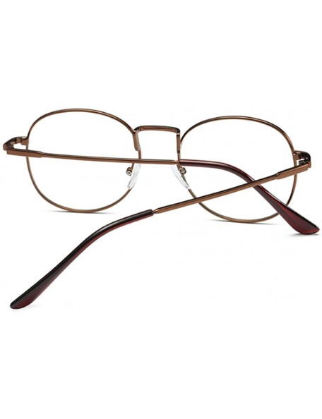 Round Men women retro glasses full frame round resin lenses myopia glasses - Bronze - C118EA3ZQE0 $21.95