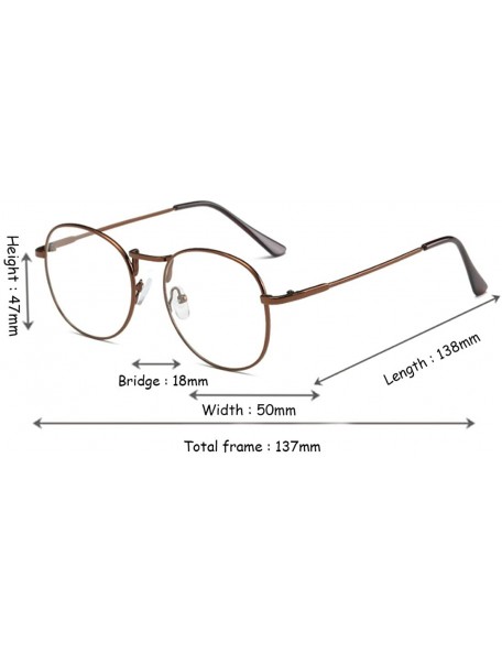 Round Men women retro glasses full frame round resin lenses myopia glasses - Bronze - C118EA3ZQE0 $21.95