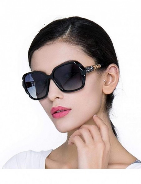 Aviator Oversized Sunglasses Women Luxury Brand Design Elegant Polarized Y6009 C1 BOX - Y6009 C4 Box - CE18XDWX4WI $19.10