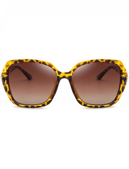 Aviator Oversized Sunglasses for Women Polarized UV Protection Classic Fashion Ladies Shades - L7-leopard - CV18EIHMUM9 $18.30