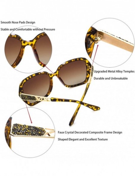 Aviator Oversized Sunglasses for Women Polarized UV Protection Classic Fashion Ladies Shades - L7-leopard - CV18EIHMUM9 $18.30