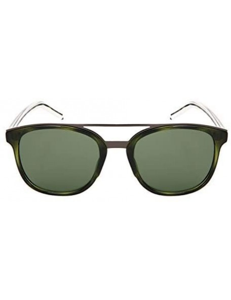 Round Retro Unisex Horned Rim Round Sunglasses UV400 Protection 53107 - Green Tortoise Frame/Green Lens - C518NKNDQI9 $11.50