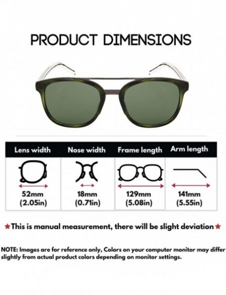 Round Retro Unisex Horned Rim Round Sunglasses UV400 Protection 53107 - Green Tortoise Frame/Green Lens - C518NKNDQI9 $11.50