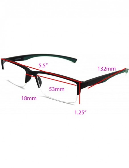 Rimless 6904 SECOND GENERATION Semi-Rimless Flexie Reading Glasses NEW - A4 Dark Green - CH18WYD4WM7 $17.43