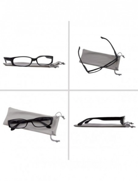 Square Reading Glasses Men Women Dura Tight - 4 Pack Black - C317Z4NHZ84 $16.90