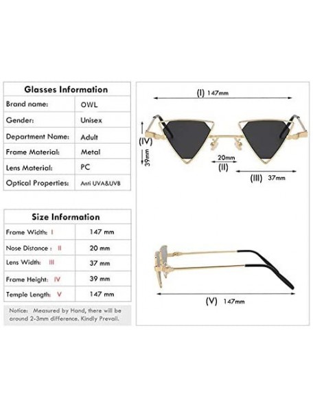 Butterfly Men Women Triangle Butterfly Vintage Colored Lens Sunglasses Metal Frame - Gold-yellow - CL18HSCRO7A $14.58