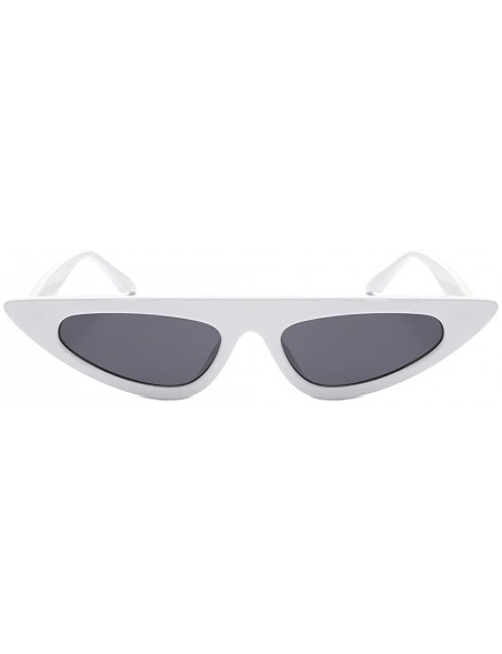 Round Unisex Cat Eye Shades Sunglasses Integrated UV Glasses Women Fashion Glasses - White - CQ18S7WMEOK $11.73