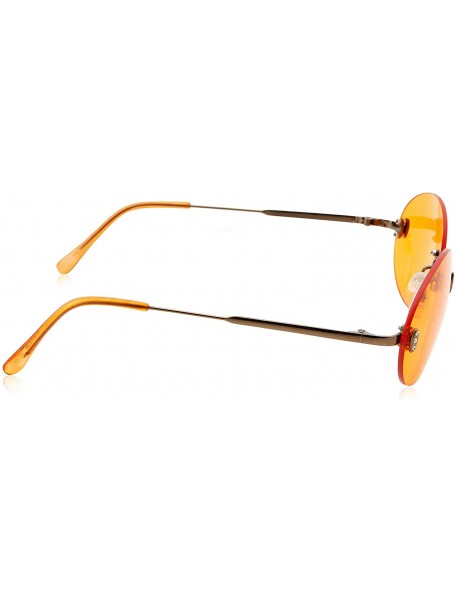 Round Hipster Retro Round Lightweight Rimless Plastic Frame Candy Color Sunglasses for Women - Orange - C618OMDEHDA $11.15