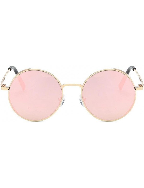 Sport Women Men Fashion Rounded Metal Frame Brand Classic Sunglasses - E - CH180R087CM $7.84