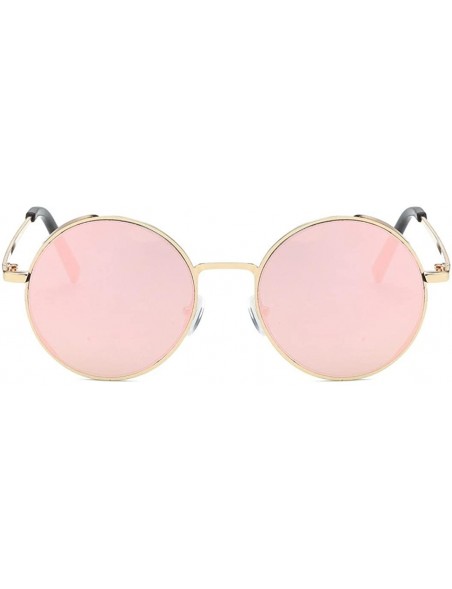 Sport Women Men Fashion Rounded Metal Frame Brand Classic Sunglasses - E - CH180R087CM $7.84