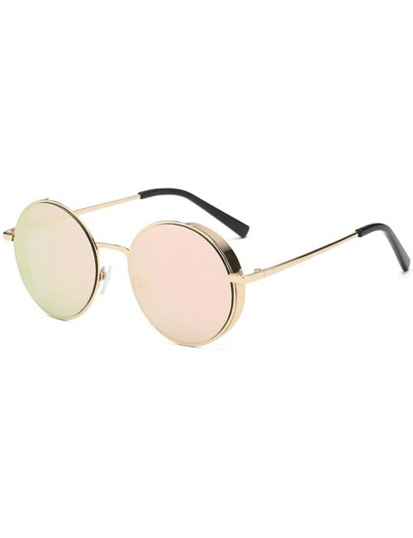 Sport Women Men Fashion Rounded Metal Frame Brand Classic Sunglasses - E - CH180R087CM $7.84