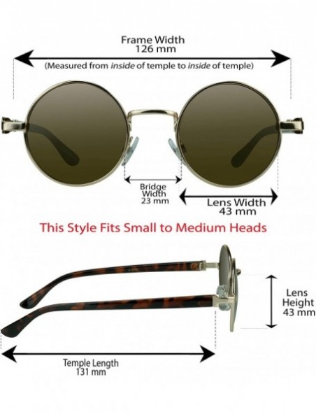 Round John Lennon Round Sunglasses. Free Microfiber Cleaning Case Included. - Gold - CH11C3CR2NX $13.65