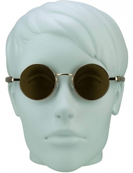 Round John Lennon Round Sunglasses. Free Microfiber Cleaning Case Included. - Gold - CH11C3CR2NX $13.65