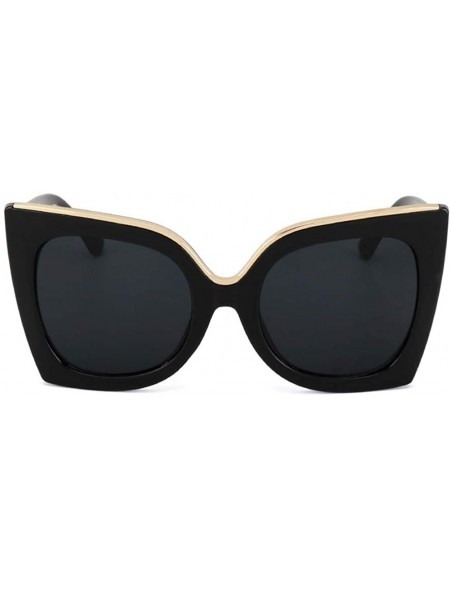 Oversized Oversized Gradient Lens Sunglasses for Women Acetate Frame Goggles UV400 - C5 Black Blue - CI198G0O87X $12.74