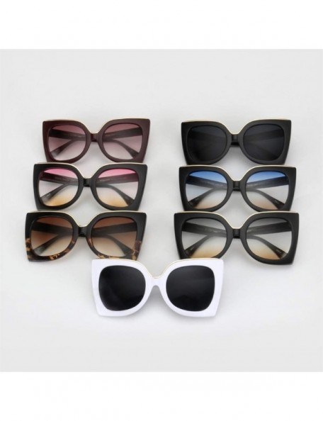 Oversized Oversized Gradient Lens Sunglasses for Women Acetate Frame Goggles UV400 - C5 Black Blue - CI198G0O87X $12.74