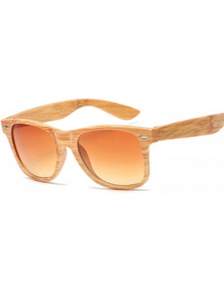 Oversized Imitation Wood Shades Women Sunglasses Fashion Square Small Frame Vintage Retro Glasses Unisex Feminino - CG198ZYR0...