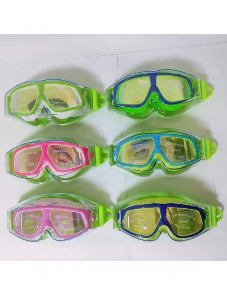 Goggle Youth Children Goggles Children Big Box Swimming Goggles Waterproof Anti-Fog - Lake Water Blue + Yellow - C918YYYTRRQ ...