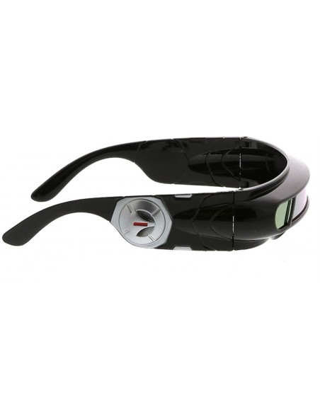 Goggle Futuristic Cyclops Wrap Around Sunglasses - Black- Blue Revo - C01862SH6AD $14.01