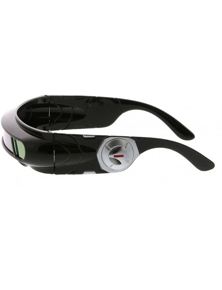 Goggle Futuristic Cyclops Wrap Around Sunglasses - Black- Blue Revo - C01862SH6AD $14.01