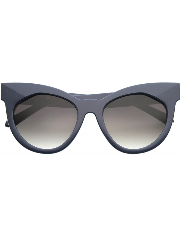 Oversized Chic Womens Oversized Flat Lens Bold Chunky Cat Eye Sunglasses 64mm - Blue-gold / Lavender - CS128PMCKAD $9.44