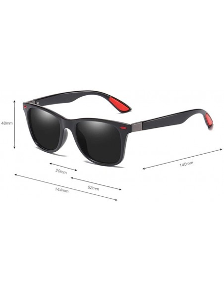 Rectangular Polarized Sunglasses Driving Photosensitive Glasses 100% UV protection - Bright Black/Yellow - CQ18SS8AGXN $14.08