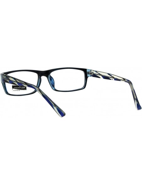 Rectangular Clear Lens Glasses Unisex Fashion Rectangular Frame Eyeglasses - Black Blue - CF18RADASZ9 $10.30