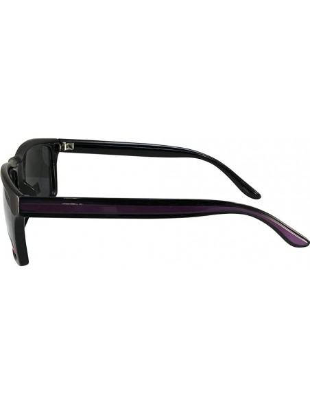 Wayfarer Riot Sunglasses Wayfarer Style Black and Purple Side Stripe Frames Smoke Lens - CJ185Q6SDHW $10.48