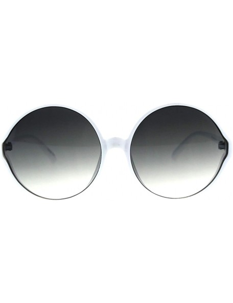 Round Oversized Round Sunglasses Womens Circle Frame Designer Style UV 400 - White (Smoke) - C418OUW6RCW $9.77