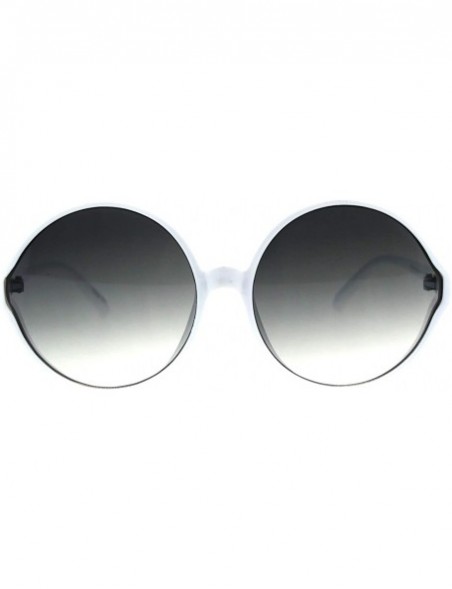 Round Oversized Round Sunglasses Womens Circle Frame Designer Style UV 400 - White (Smoke) - C418OUW6RCW $9.77