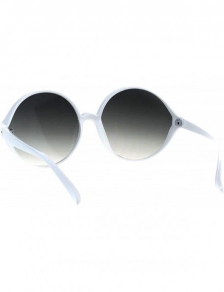 Round Oversized Round Sunglasses Womens Circle Frame Designer Style UV 400 - White (Smoke) - C418OUW6RCW $9.77